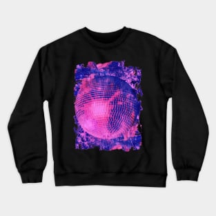 Pink disco ball art collage Crewneck Sweatshirt